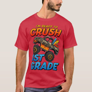 Camiseta Kids I'm Ready To Crush 1st Grade Monster Truck Bo