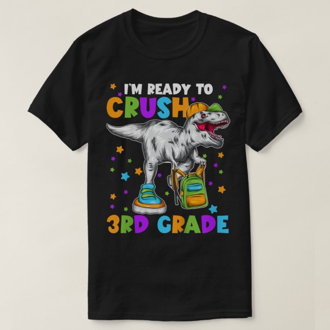 Camiseta Kids I'm Ready To Crush 3rd Grade Monster Truck Di (Diseño del anverso)