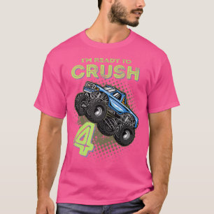 Camiseta Kids I'm Ready To Crush 4 Monster Truck 4yr Old Bi