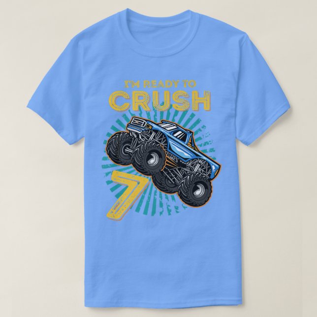 Camiseta Kids I'm Ready To Crush 7 Monster Truck 7yr Old Bi (Diseño del anverso)