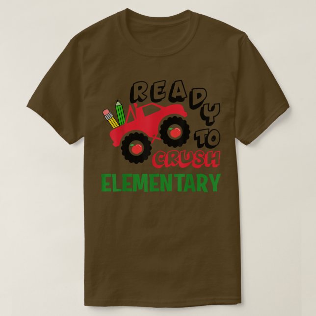 Camiseta Kids I'm Ready To Crush Elementary Monster Truck F (Diseño del anverso)