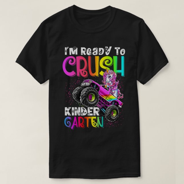 Camiseta Kids I'm Ready To Crush Kindergarten Monster Truck (Diseño del anverso)