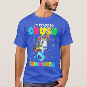 Camiseta Kids I'm Ready To Crush Kindergarten Unicorn Back