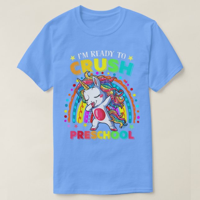 Camiseta Kids I'm Ready To Crush Preschool Dabbing Unicorn  (Diseño del anverso)