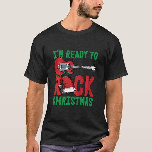 Camiseta Kids Im Ready To Rock Christmas Pajama Cool Guitar (Anverso)