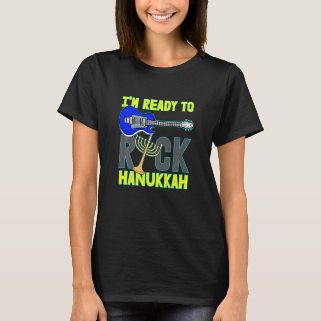 Camiseta Kids Im Ready To Rock Hanukkah Guitar Music Instru (Anverso)