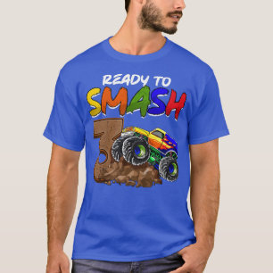 Camiseta Kids I'm Ready To Smash Being 3 Monster Truck Birt