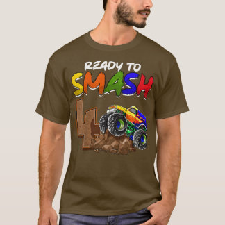 Camiseta Kids I'm Ready To Smash Being 4 Monster Truck Birt