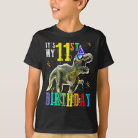 Kids It's My 11st Birthday Happy 11 Year Dinosaur 