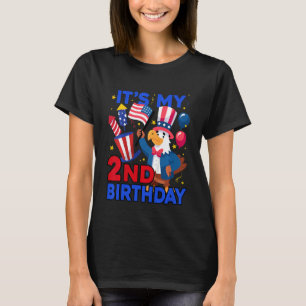 Camiseta Kids It's My 2º Birthday Firecracker Kid 4th of J