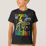 Camiseta Kids It's My 2nd Birthday Happy 2 Year Dinosaur Sh<br><div class="desc">Birthday Dinosaur,  Birthday T-Rex,  Birthday Saurus,  Birthday Saurus Dinosaur,  Dinosaur,  Birthday Boy Dinosaur,  Birthday Dinosaur Boys,  Dinosaur,  T-Rex,  Kids It's My 2nd Birthday Happy 2 Year Dinosaur Shirts Girl Boy</div>