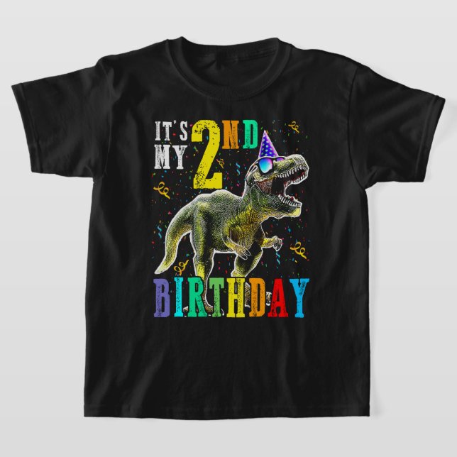 Camiseta Kids It's My 2nd Birthday Happy 2 Year Dinosaur Sh (Distribución)