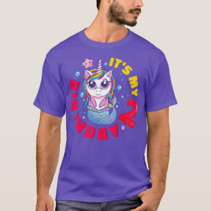 Camiseta Kids It's My 2nd Birthday Happy 2 Year Unicorn Mer