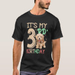 Camiseta Kids It's My 3º Birthday Dog Theme (Tema del perro<br><div class="desc">Kids It's My 3rd Birthday Dog Theme (Los niños son mi tema del perro de tercer cumpleaños)</div>
