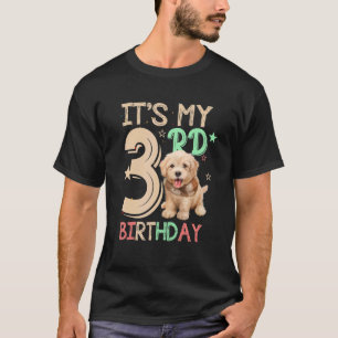 Camiseta Kids It's My 3º Birthday Dog Theme (Tema del perro