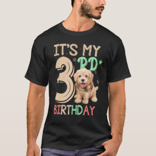 Camiseta Kids It's My 3º Birthday Dog Theme (Tema del perro