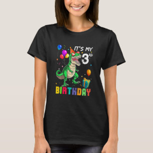 Camiseta Kids It's My 3º cumpleaños Dinosaur Rex de 3 años