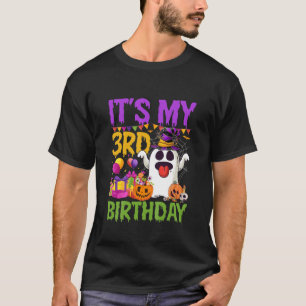 Camiseta Kids It's My 3d Birthday Ghost 3 Years Old Bday H