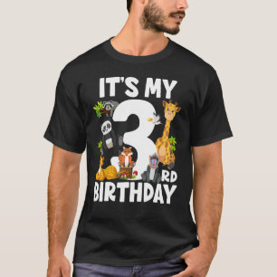 Camiseta Kids It's My 3rd Birthday Zoo Jungle Safari 3 Year