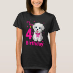 Camiseta Kids It's My 4º Birthday Dog Lover 4 años<br><div class="desc">Kids It's My 4th Birthday Dog Lover 4 Years Puppy Chica.</div>