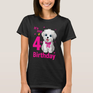 Camiseta Kids It's My 4º Birthday Dog Lover 4 años