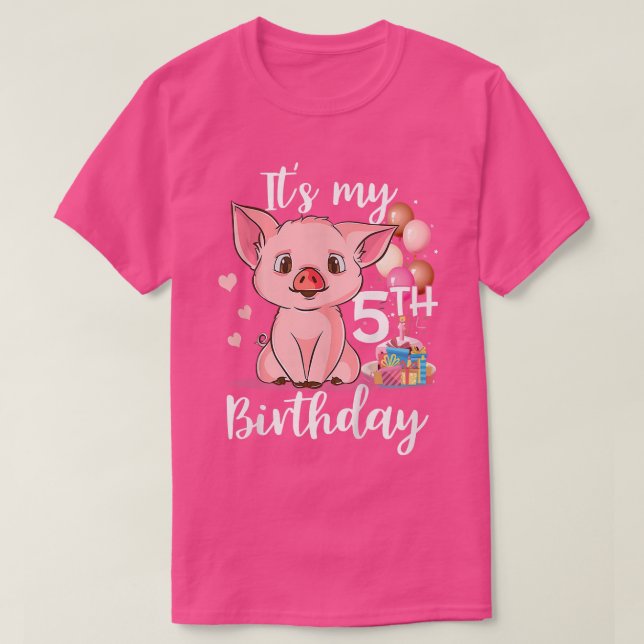 Camiseta Kids It's My 5th Birthday - Cute Pigs Lovers Gift  (Diseño del anverso)