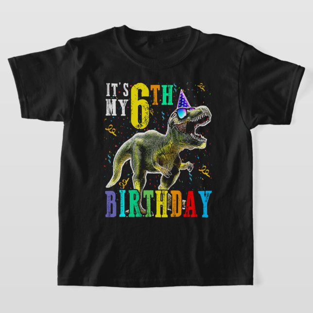 Camiseta Kids It's My 6TH Birthday Happy 6 Year Dinosaur Sh (Distribución)