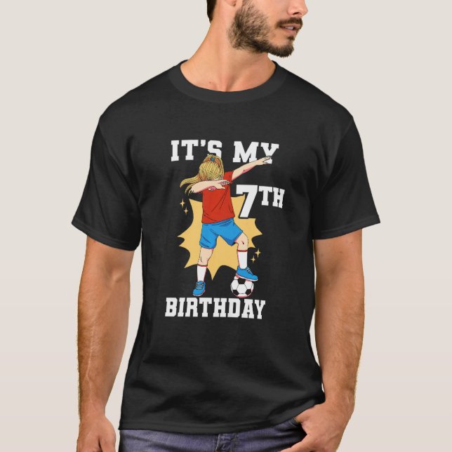 Camiseta Kids It's My 7º Birthday Chica Soccer Premium (Anverso)