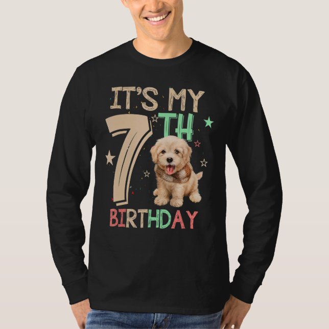 Camiseta Kids It's My 7º Birthday Dog Theme (Tema del perro (Anverso)