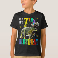 Kids It's My 7TH Birthday Happy 7 Year Dinosaur Sh