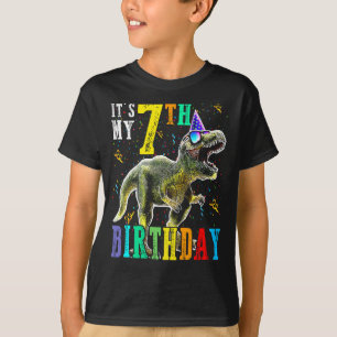 Camiseta Kids It's My 7TH Birthday Happy 7 Year Dinosaur Sh