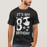 Camiseta Kids It's My 8º Birthday Cat Theme Octavo B day P<br><div class="desc">Kids It's My 8th Birthday Cat Theme Fiesta del octavo día del B.</div>
