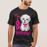 Camiseta Kids It's My 8day Birthday Dog Lover 8 Years<br><div class="desc">Niños es mi octavo amante de los perros de 8 años Chica de pipa camiseta</div>
