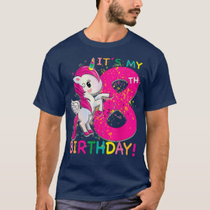 Camiseta Kids Its My 8th Birthday Unicorn 8 year old Birthd