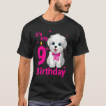 Camiseta Kids It's My 9º Birthday Dog Lover 9 años<br><div class="desc">Kids It's My 9th Birthday Dog Lover 9 Years Puppy Chica.</div>