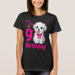 Camiseta Kids It's My 9º Birthday Dog Lover 9 años<br><div class="desc">Niños es mi noveno amante de los perros de 9 años Chica de Cachorros</div>