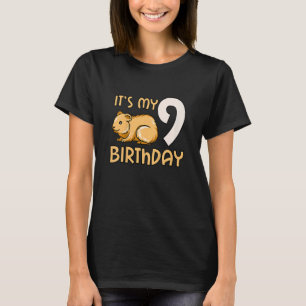 Camiseta Kids It's My 9 Birthday Hamster 9th Birthday Party