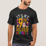 Camiseta Kids It's My 9Golden Birthday Bir<br><div class="desc">Kids It's My 9th Golden Birthday Party (Fiesta de cumpleaños de 9 años).</div>