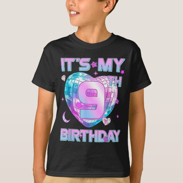 Camiseta Kids It's My 9th Birthday Girl 9 Year Old Kp Bday  (Anverso)