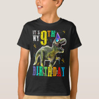 Kids It's My 9th Birthday Happy 9 Year Dinosaur Sh