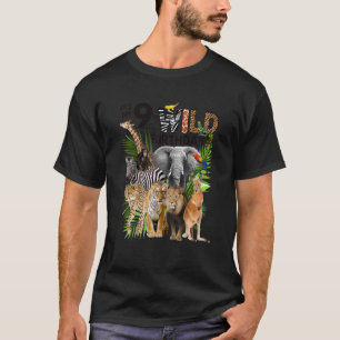 Camiseta Kids It's My 9th Wild Birthday Safari Animals Zoo