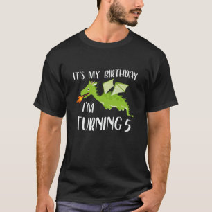 Camiseta Kids It's My Birthday Dragon I'm Turning 5 Years O