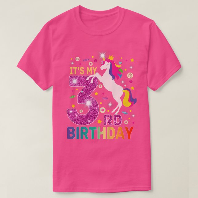Camiseta Kids It's My Third 3rd Birthday Three 3 Years Old  (Diseño del anverso)