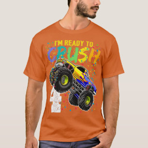 Camiseta Kids Ix27m Ready to Crush 4 Monster Truck 4th Birt