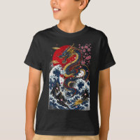 Kids Japanese Dragon Graphic Mythical Creature T-S