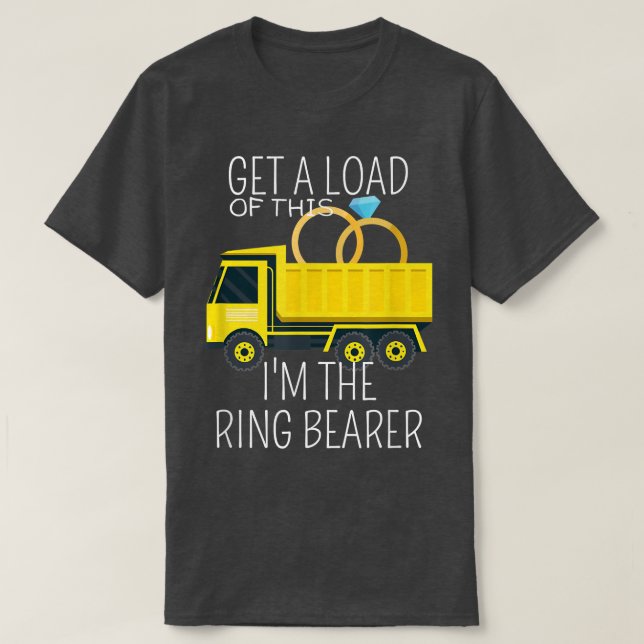 Camiseta Kids Junior Wedding Party Truck Kids Ring Bearer  (Diseño del anverso)