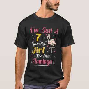Camiseta Kids Just A 7 Year Old Girl Who Loves Flamingos 7t