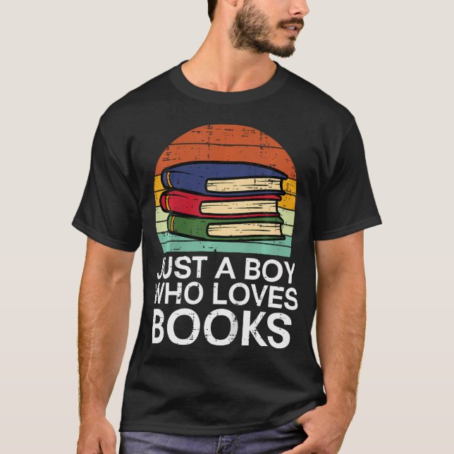 Camiseta Kids Just A Boy Who Loves Books Read Reading Libra (Anverso)