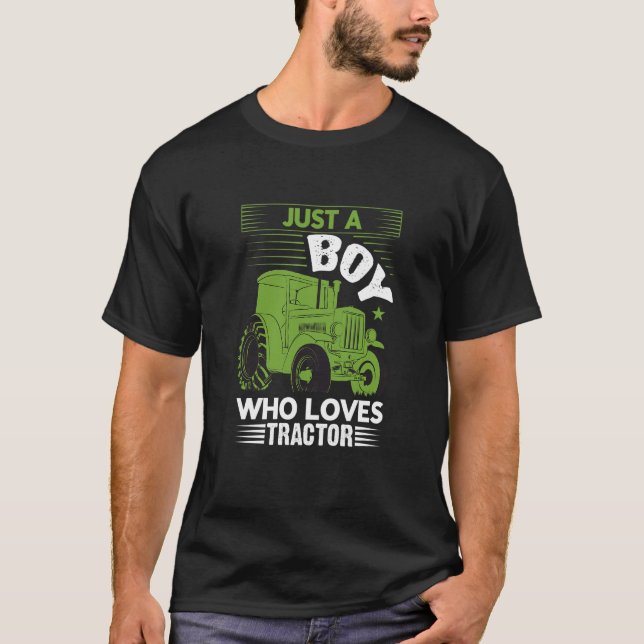 Camiseta Kids Just a Boy Who Loves Tractors  1 (Anverso)