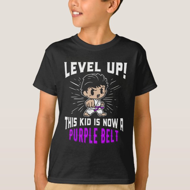Camiseta Kids Karate Uniform Purple Belt Award T Shirt Gift (Anverso)